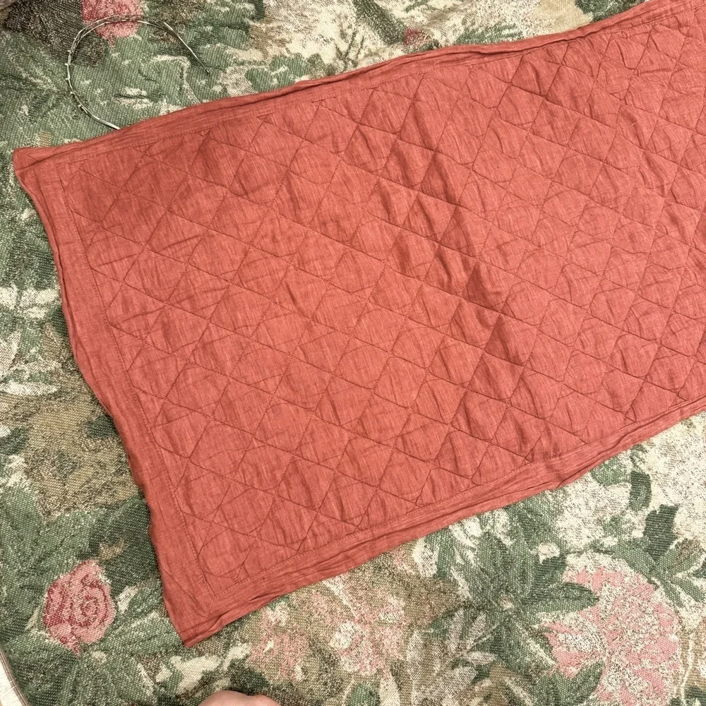 Pottery Barn Kind Size Belgian Flax Linen Diamond Quilted Sham 36” x20”